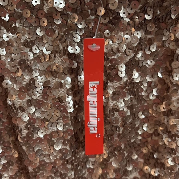 NWT Kayamiya glittery rose gold womens mini skirt - Picture 3 of 5